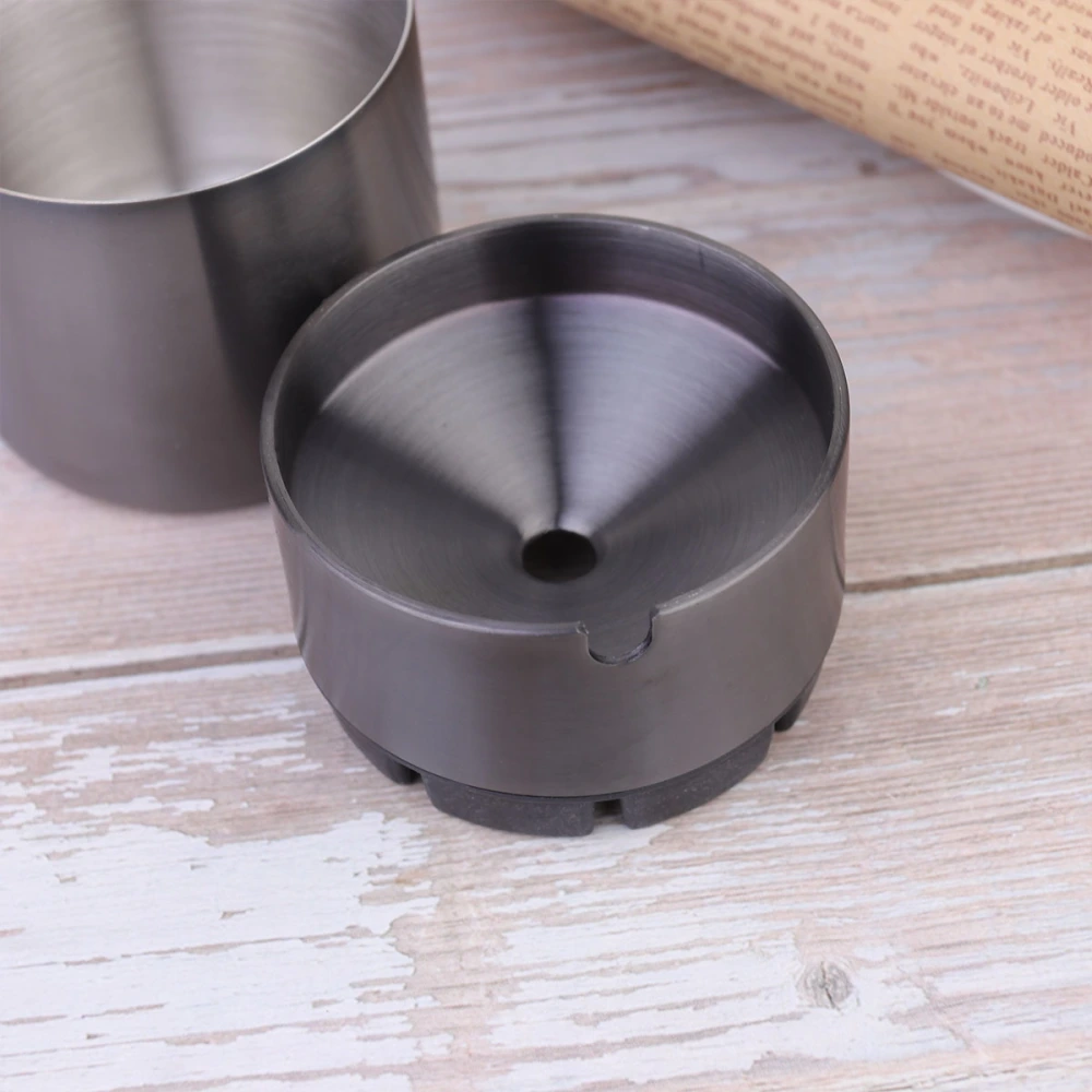 1Pc Multifunction Car Ashtray Creative Trash Bin Portable Cigarette Ash Holder Cup Size S(Black)