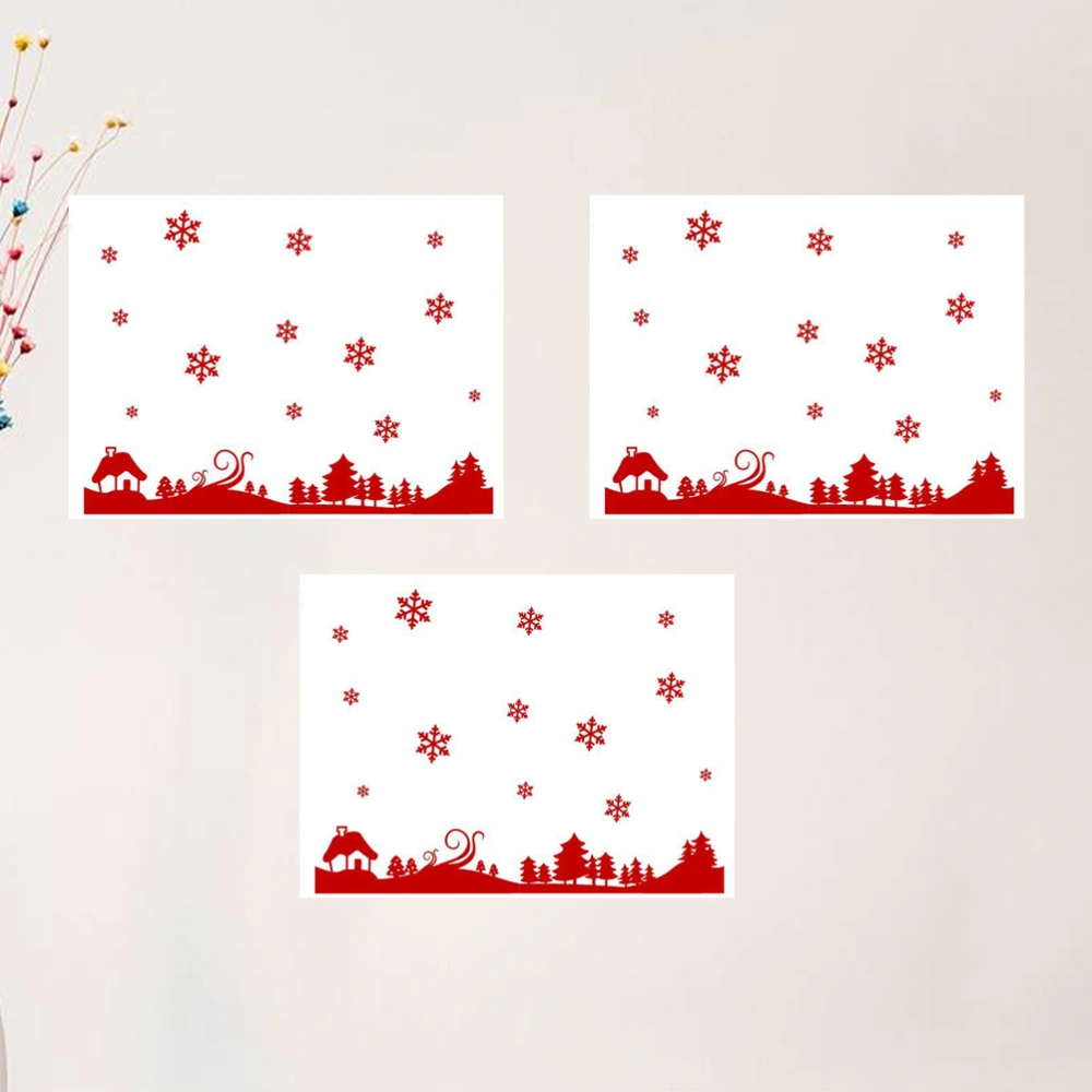 3 Sheets of 43x27.6CM Exquisite Snowflakes Window Stickers Creative Christmas Themed Decals Removable Glass Window Stickers Party Home Decoration