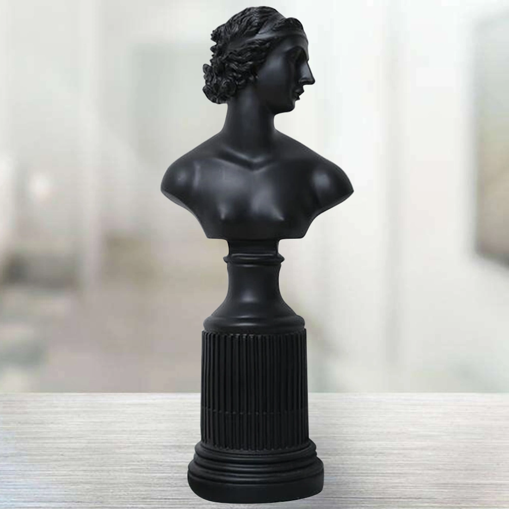 Goddess Characters Figurines Delicate Sculpture Resin Figure Statue Home Ornaments for Table Shelf Cabinet Home - Size L (Black)