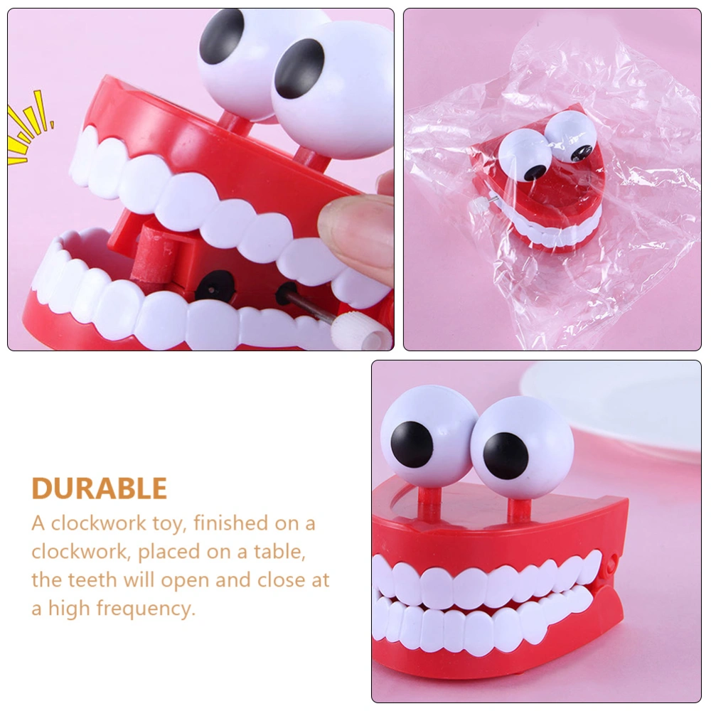 2 Pcs Creative Clockwork Toys Funny Big Eyes Big White Teeth Clockwork Toys