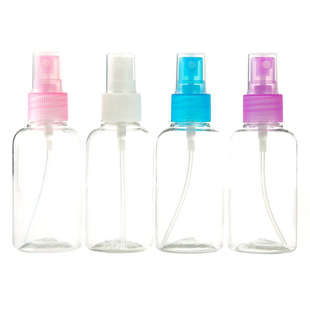 6pcs 75ML Transparent Spray Bottle Plastic Empty Water Sprayer Refillable Mist Atomizer Bottles Multifunctional Dispenser Tools (Random Color)