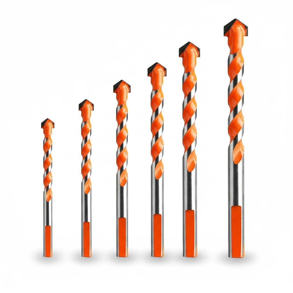 5Pcs Alloy Triangle Spiral Drill Bits Drill Bit Sets Rotary Tools for Glass Tile