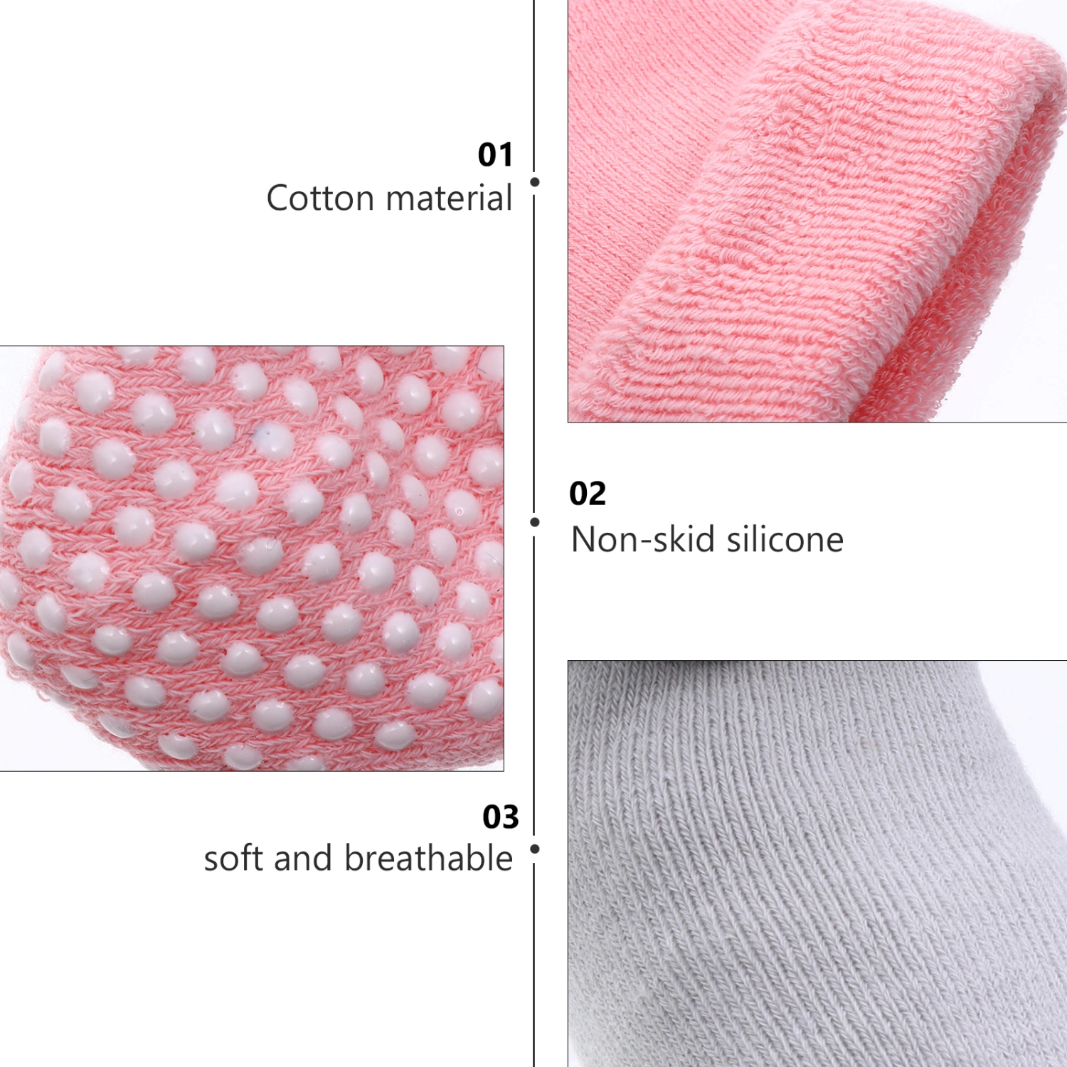 6 Pairs of Baby Thick Anti-skid Socks Infant Breathable Cotton Socks(S)