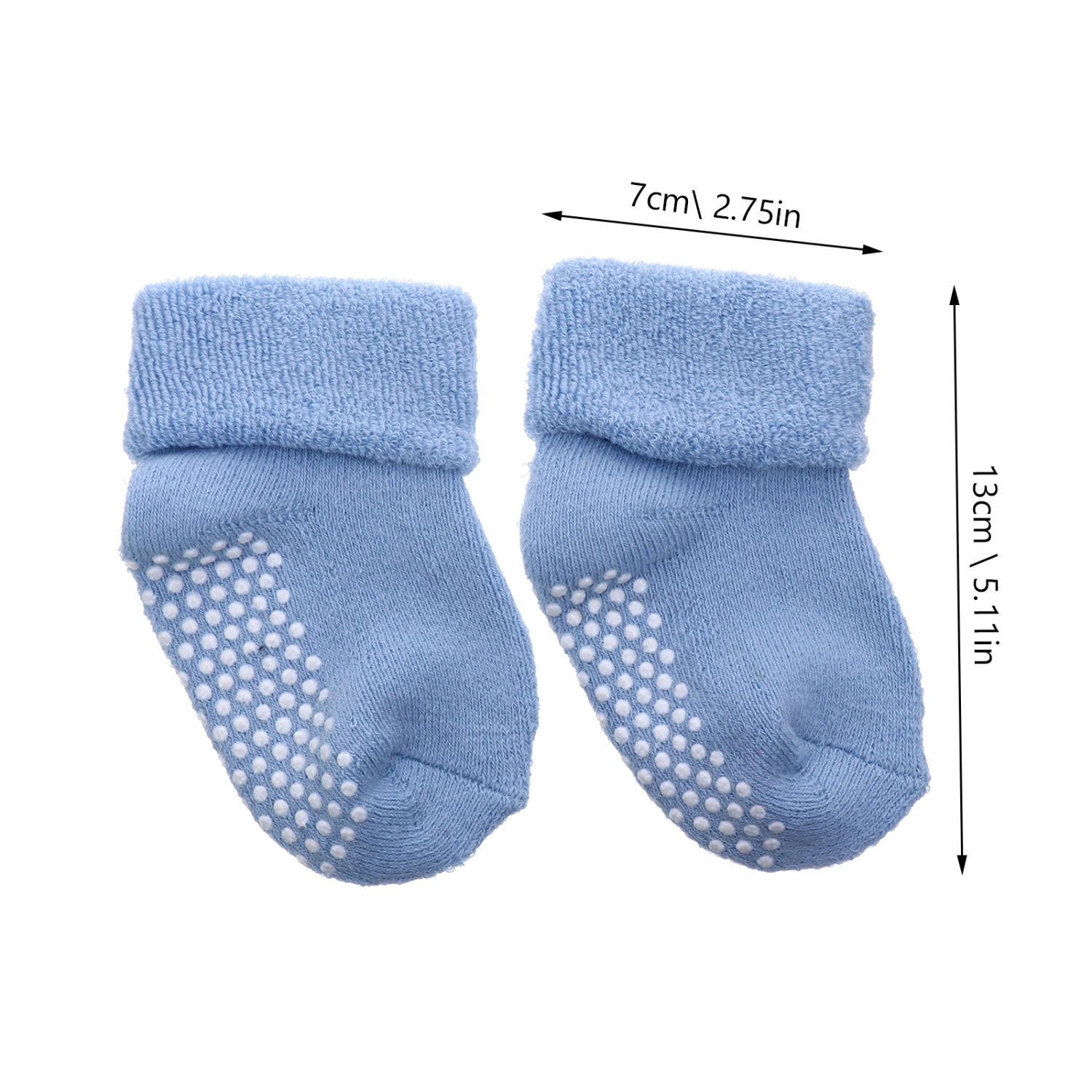 6 Pairs of Baby Thick Anti-skid Socks Infant Breathable Cotton Socks(S)