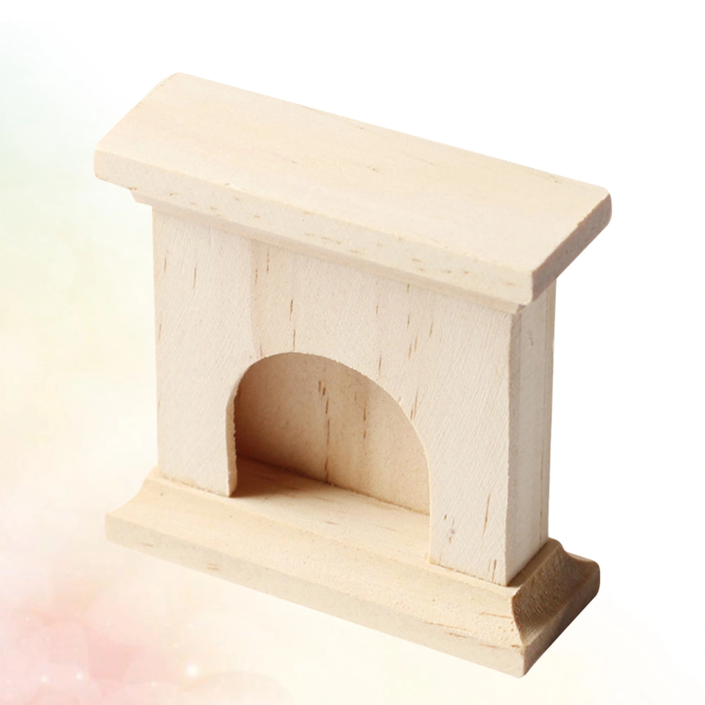 Mini Natural Solid Wood Fireplace Photograph Model Creative Adornment Miniature Toy House Accessories