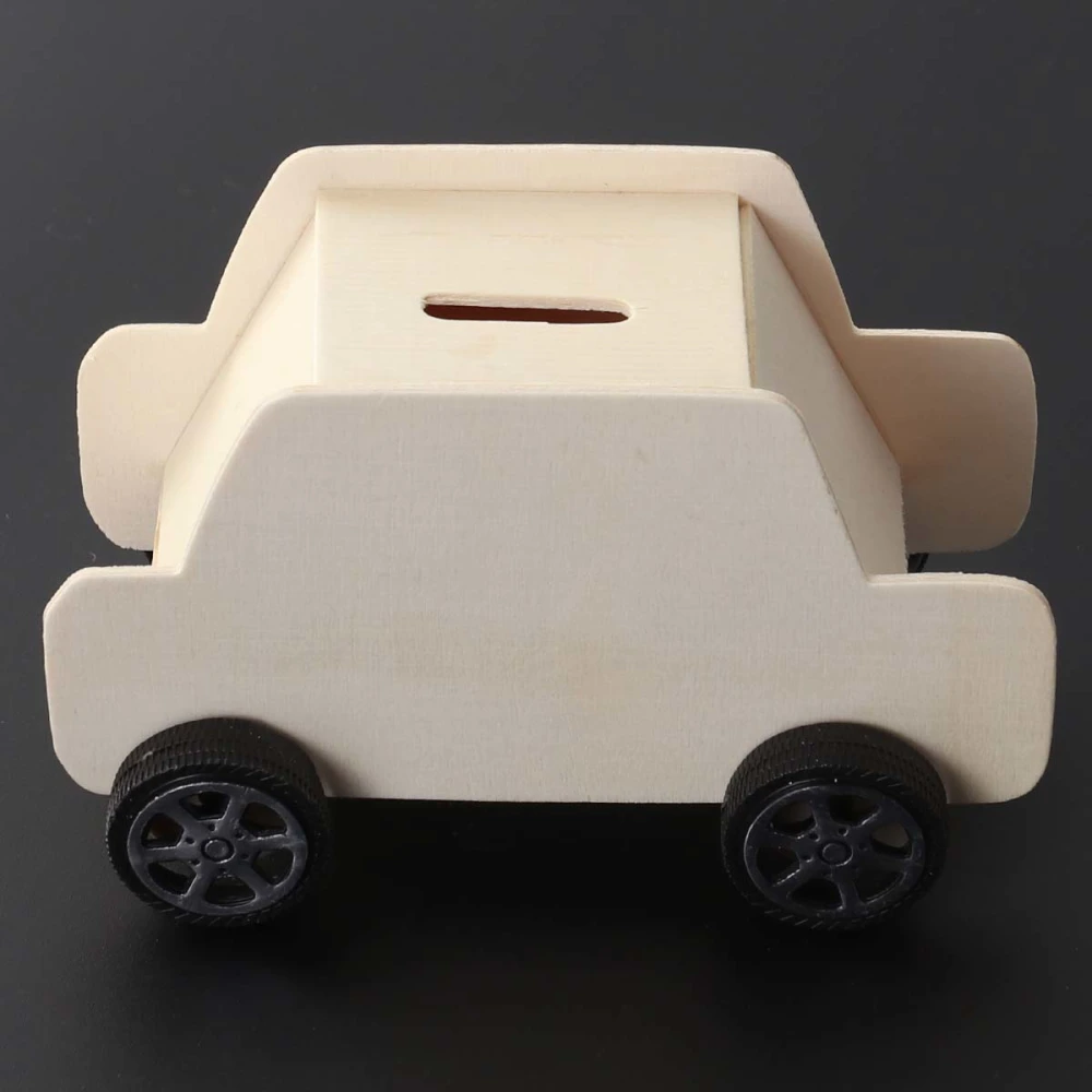 Wooden Car Shaped Piggy Bank Money Saving Box Creative Coin Bank DIY Creative Educational Toys