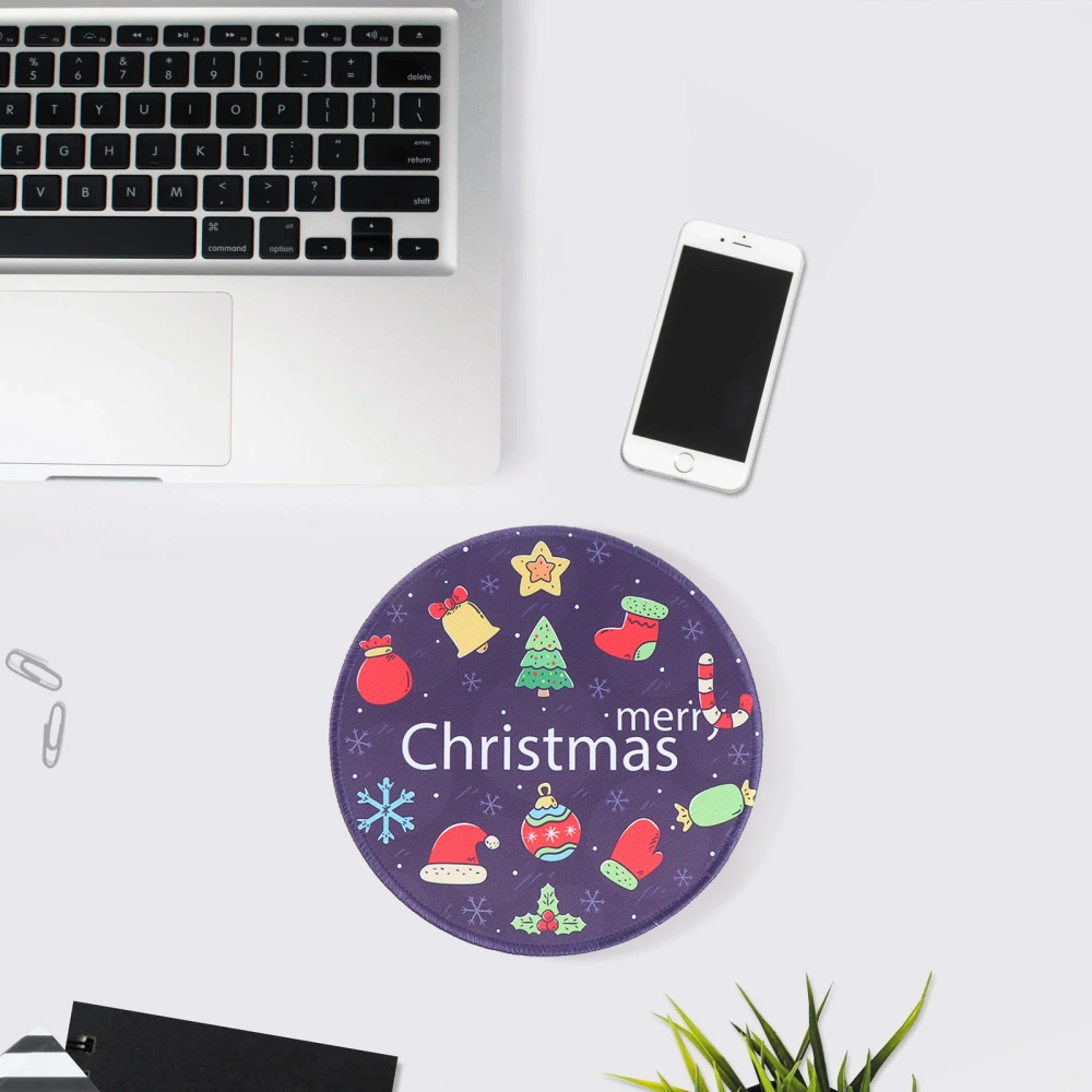 Christmas Mouse Pad Non-slip Rubber Creative Round Mouse Mat Gaming Mouse Pad