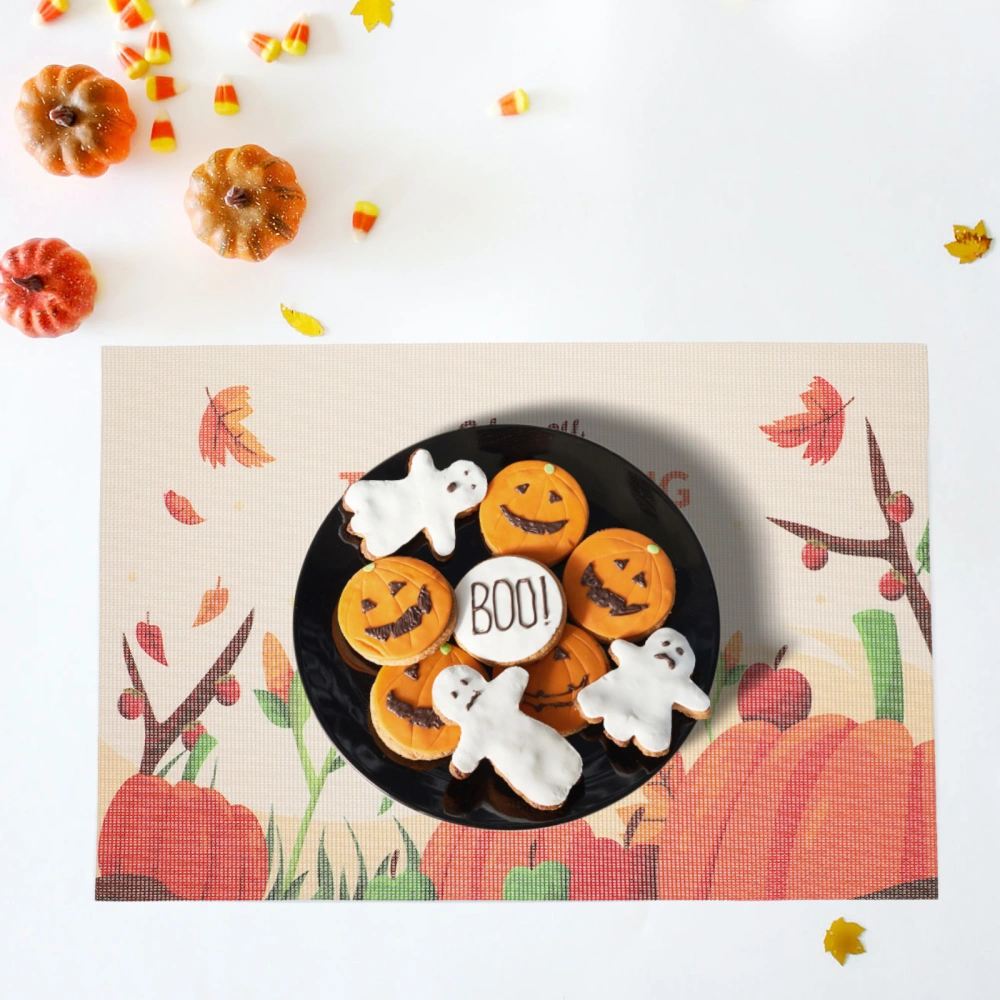 4Pcs Halloween Placemats Decorative Table Mats Festival Place Mats PVC Dinner Table Mats