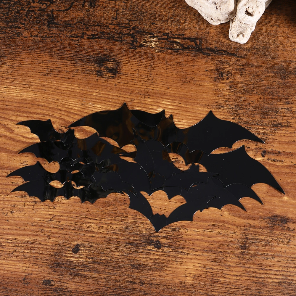 24pcs Halloween Decor 3D Bat Wall Stickers Creative PVC Wall Decoration Mural Decals Photo Props for Home Bar Party