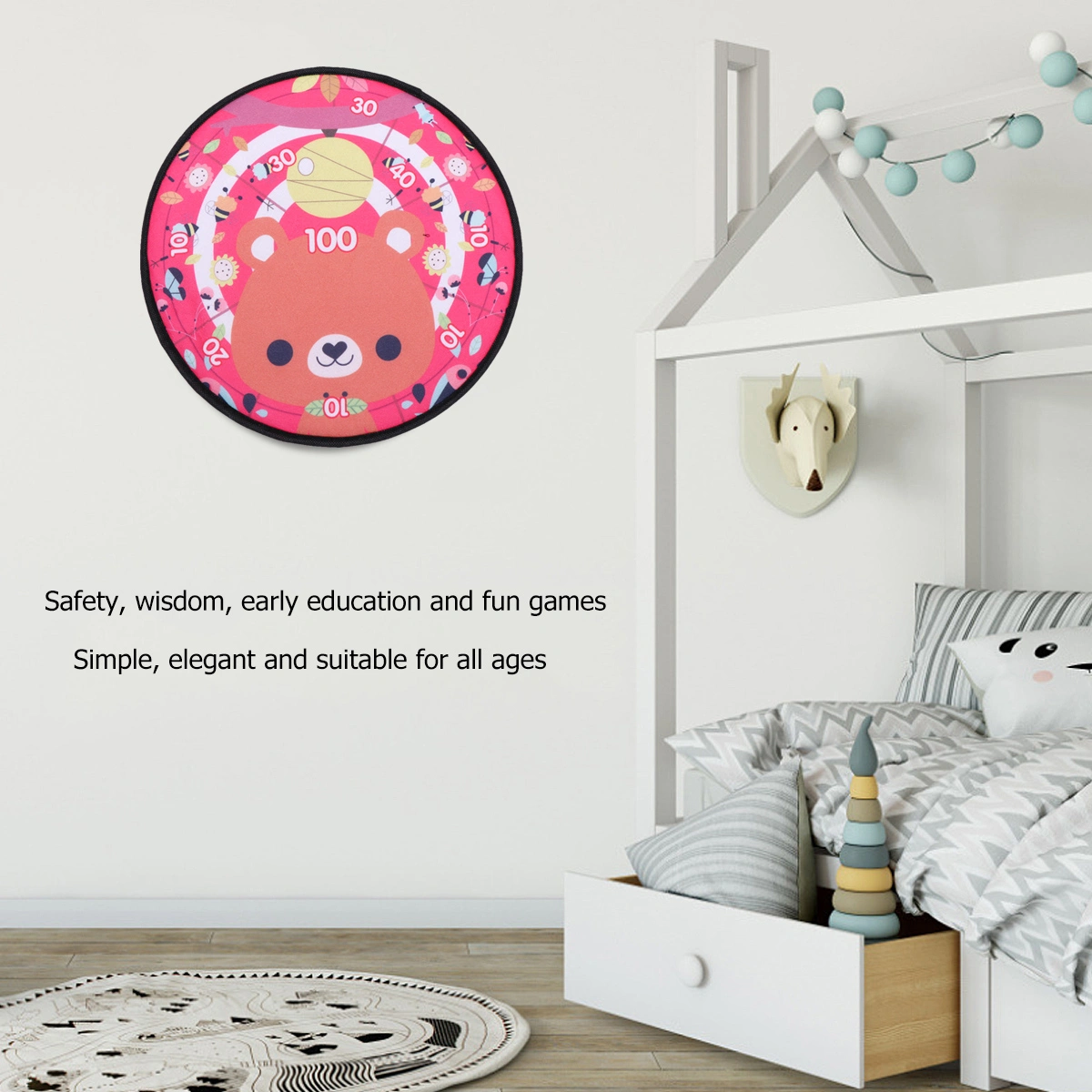 1 Set Round Cloth Dart Board Toy Kit Shooting Sticky Target Toy Cloth Art Throwing Darts Toy for Kids Playing