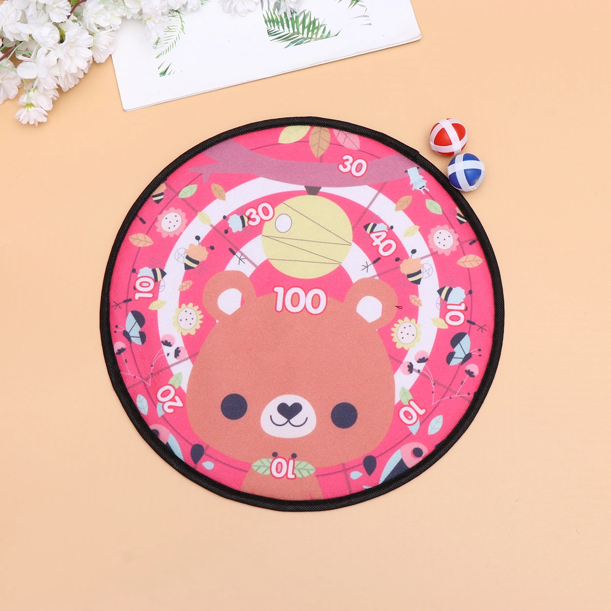 1 Set Round Cloth Dart Board Toy Kit Shooting Sticky Target Toy Cloth Art Throwing Darts Toy for Kids Playing