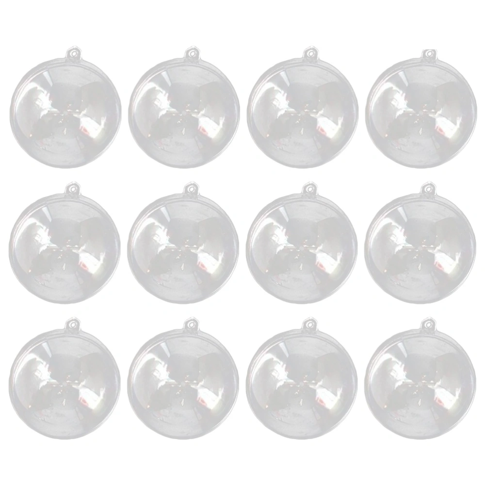 12Pcs 6cm Transparent Plastic Ball Fill-able Hollow Sphere Ball Xmas Hanging Ornament Party Wedding Decor