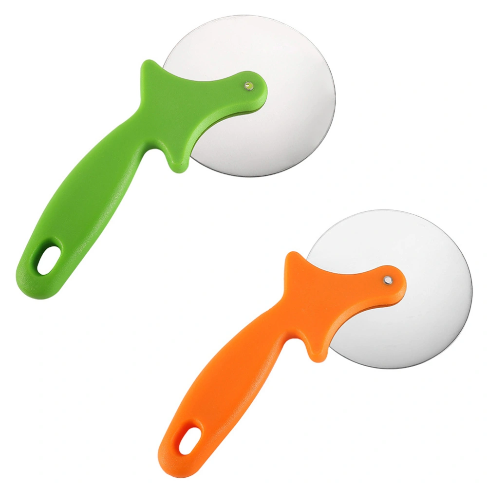 2Pcs  Stainless Steel Pizza Cutters Handheld Pizza Rolling Cutters Pizza Cutters