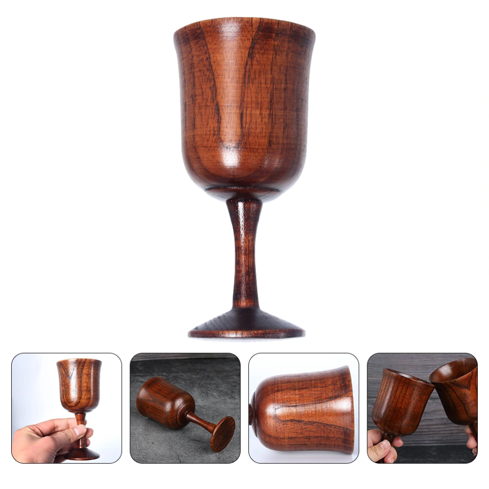 1pc Wooden Cup Wooden Goblet Simple Style Cup Multipurpose Cup Drinking Cup