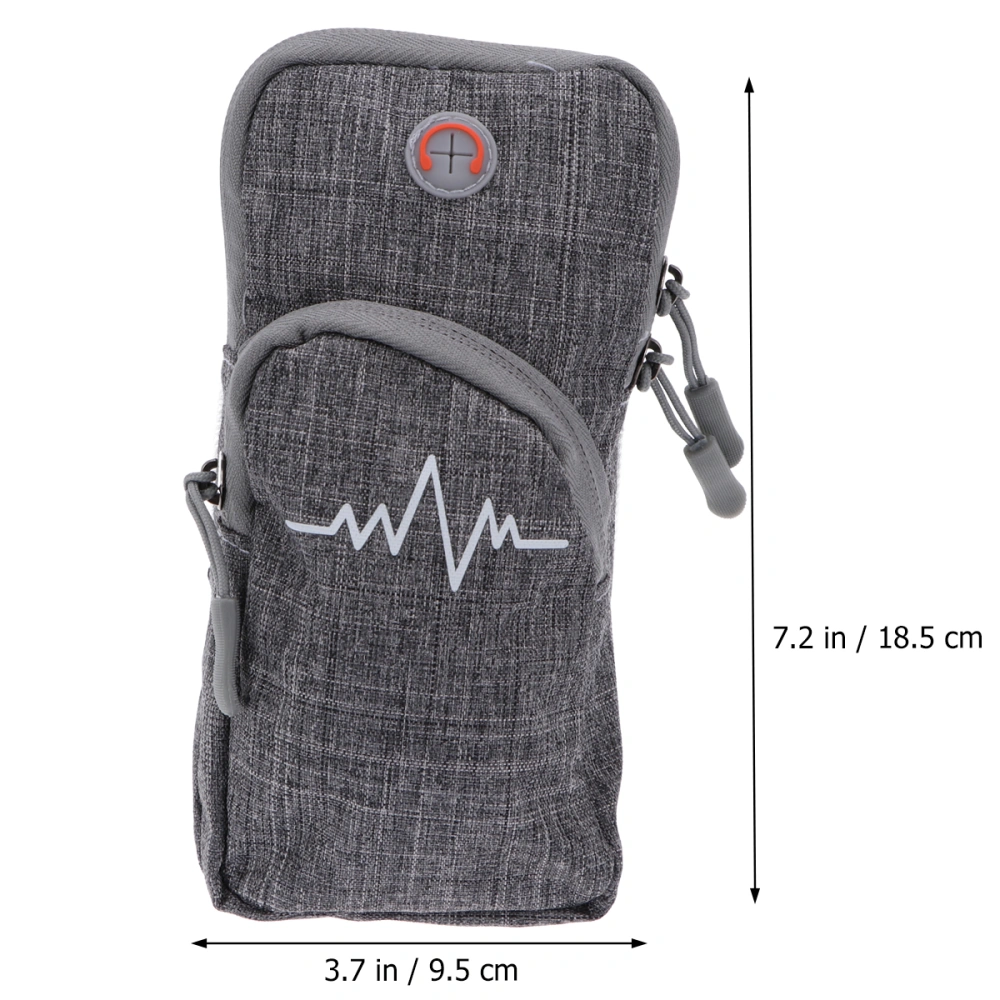 6 Inch Arm Bags Simple Practical Phone Storage Bag for Outdoor Fitness (Grey)