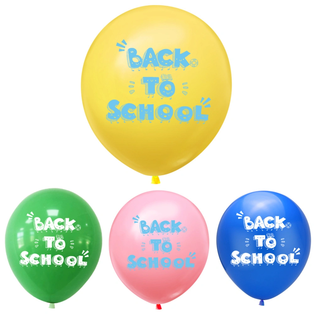 1 Set of 37Pcs Creative Back to School Letters Balloon Set Back-to-school Season Latex Balloon School Classroom Layout Balloon Decor (Golden Sequin Balloon Set)