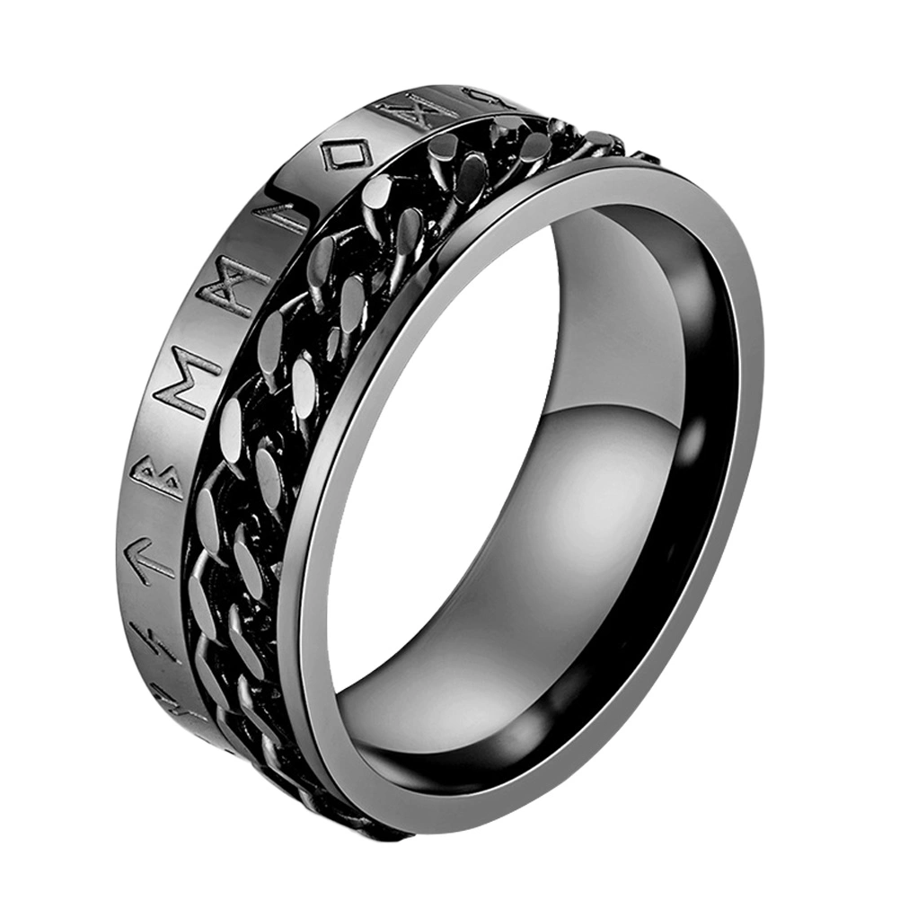 1pc Stylish Viking Letter Ring Man Ring Man Hand Jewelry Titanium Steel Ring