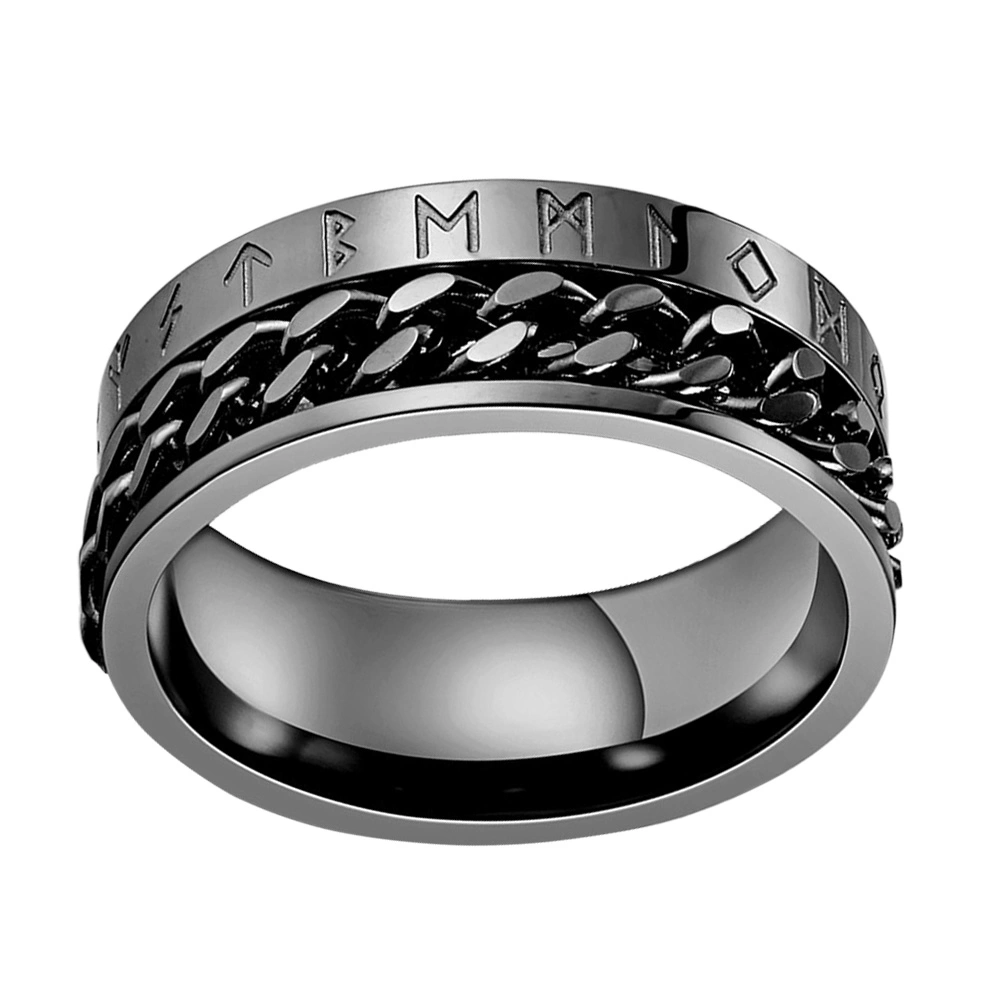 1pc Stylish Viking Letter Ring Man Ring Man Hand Jewelry Titanium Steel Ring