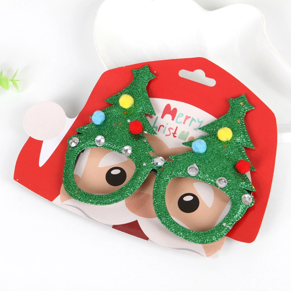 Christmas Glasses Sunglasses Christmas Tree Decor Glasses Photo Props Party Favors Supplies for Kids Adults Birthday Costume Party Cosplay (Green)