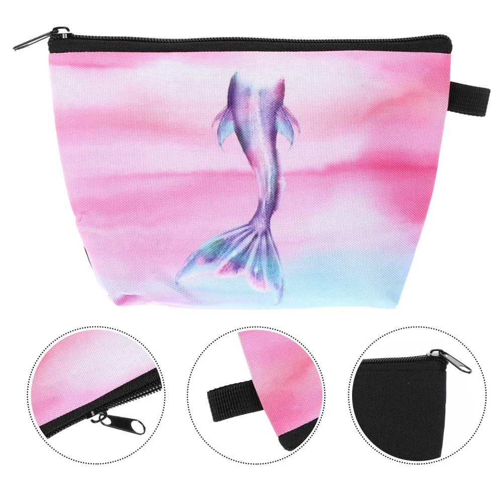 Mermaid Cosmetic Bag Girl Travel Makeup Organizer Zipper Bag Toiletry Pouch