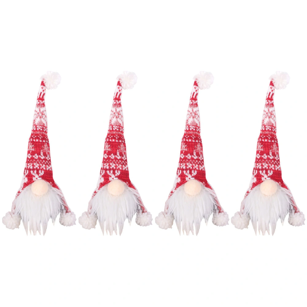 4 Pcs Cloth Wine Bottle Covers Festive Table Adornments Creative Xmas Hats