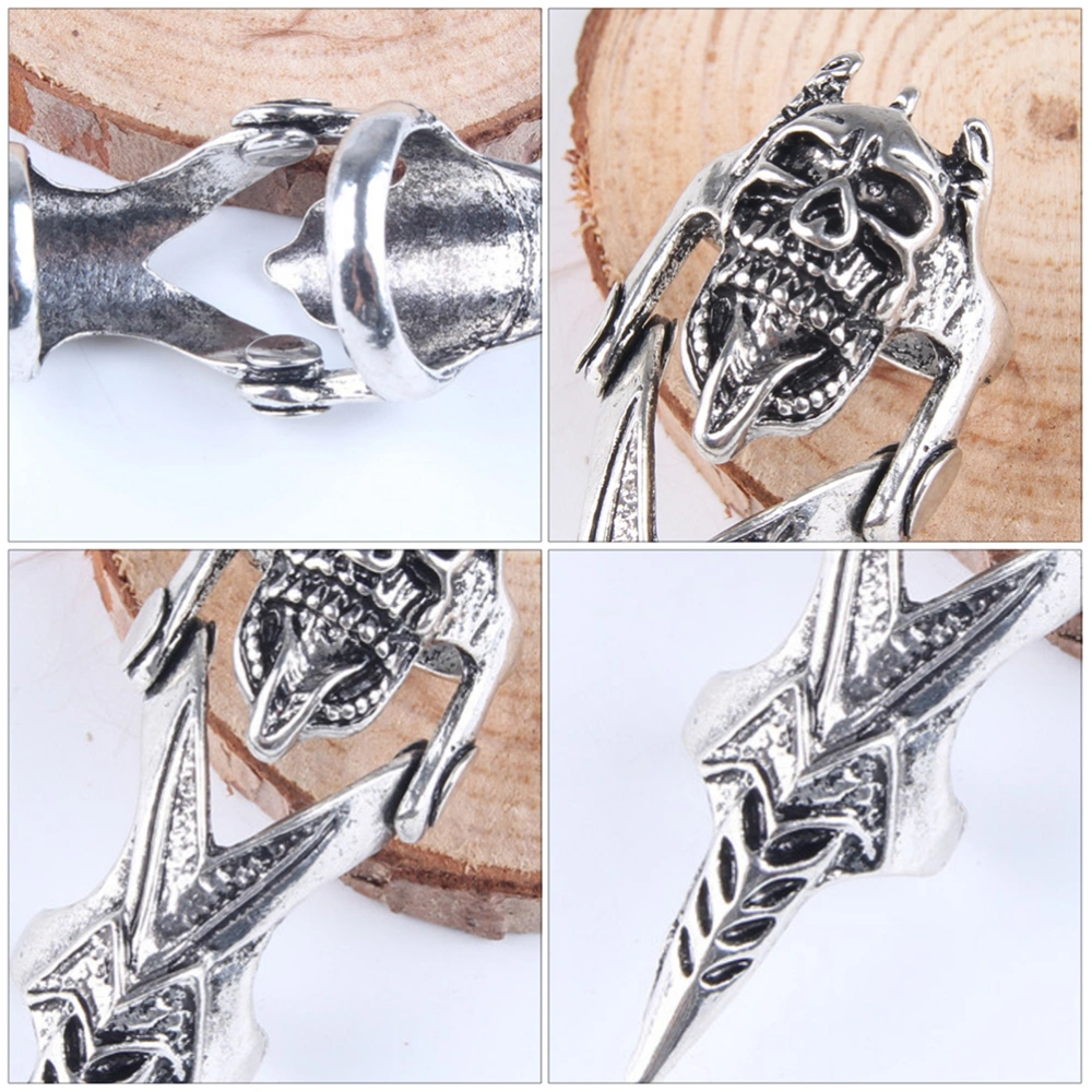 1pc Stylish Punk Style Skull Ring Finger Joint Ring Punk Style Finger Ring