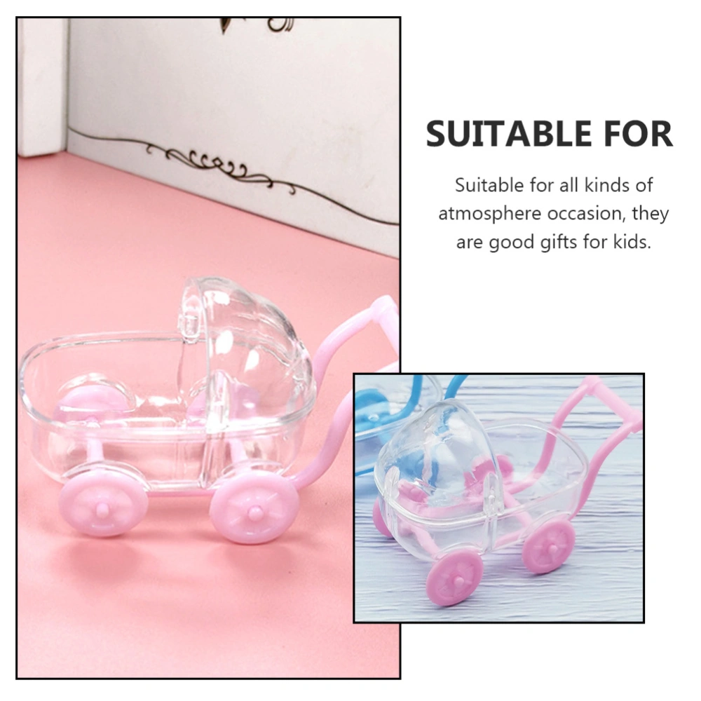 12 Pcs Adorable Candy Storage Boxes Shaped in Stroller Plastic Toys for Kids