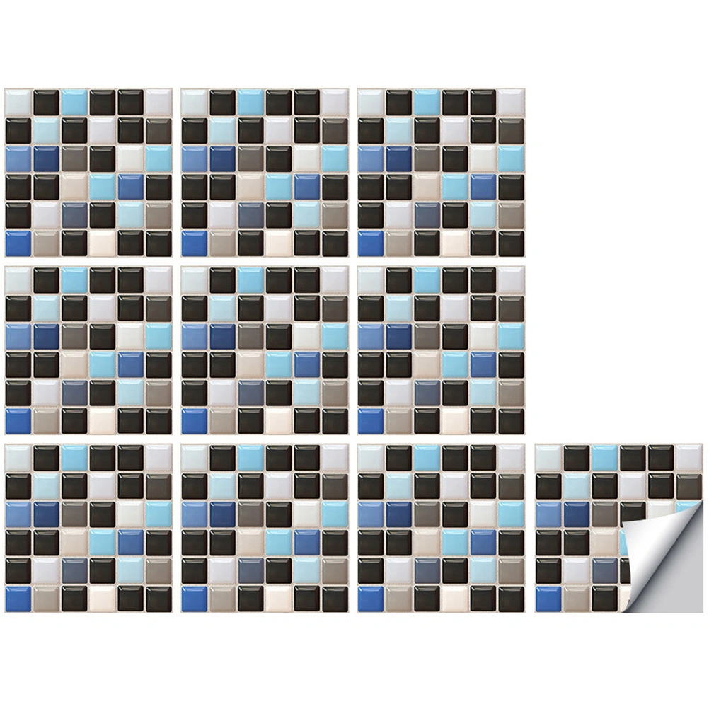 10 Pcs Imitation Tiles Stickers Bathroom Wall Stickers Home European Wall Decor