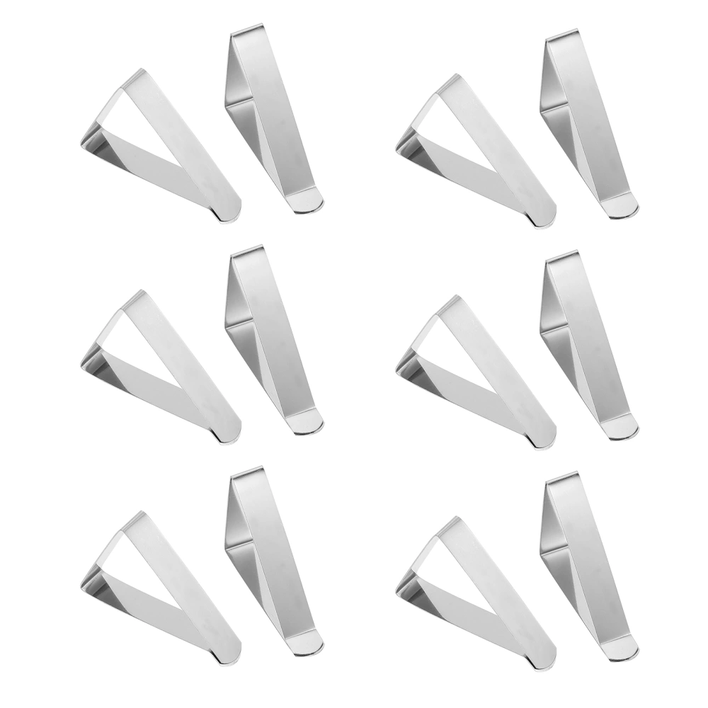 12pcs Thickened Stainless Steel Tablecloth Clips Antiskid Table Cover Fixing Clip