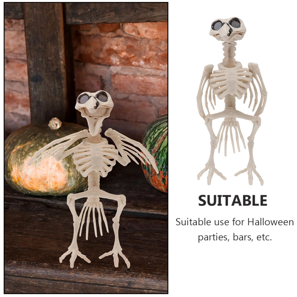 2Pcs Halloween Crow Skeleton Model Adornments Scene Layout Decor Props