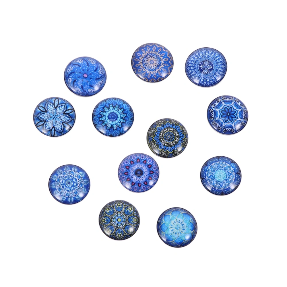 12PCS 18MM Round Glass Snap Buttons Bangles Snap Charms Jewelry Buttons for Women Bracelets Necklaces Pendants