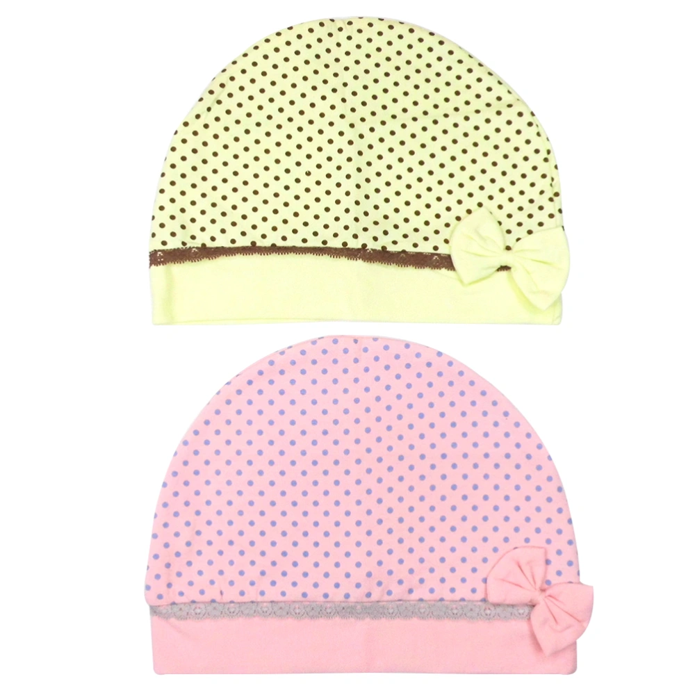 2PCS Bowknot Postpartum Childbirth Confinement Hat Chemotherapy Sleeve Head Headscarf Head Wrap for Women