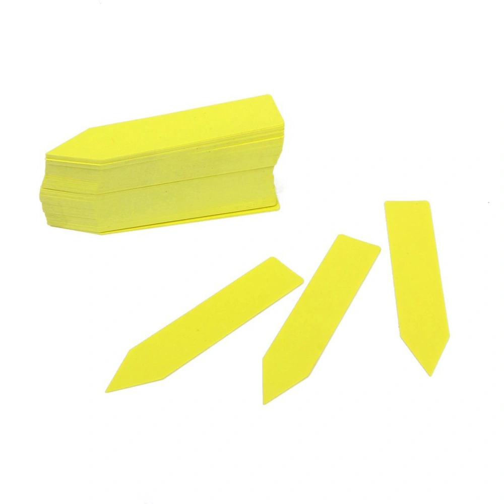 100pcs Plastic Garden Plant Labels Nursery Stake Tags (Yellow)