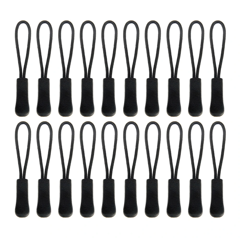 40pcs Pull Head Rope Useful Clothing Zipper Practical Zipper Puller Pull Head Zipper for Bags Luggage Suitcase (Black)