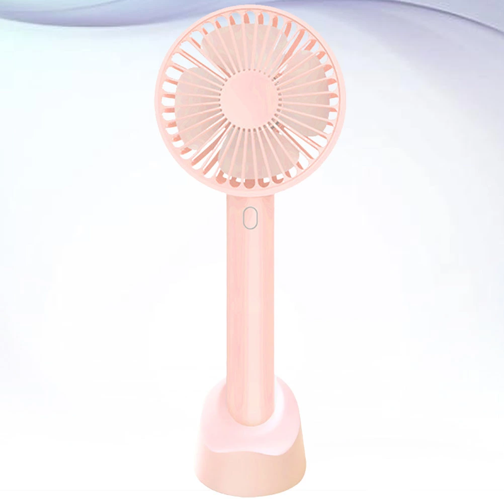 USB Handheld Fan Simple Air Fan Portable Charging Fan Mini Cooling Fan for Outdoor Home Travel (Pink)