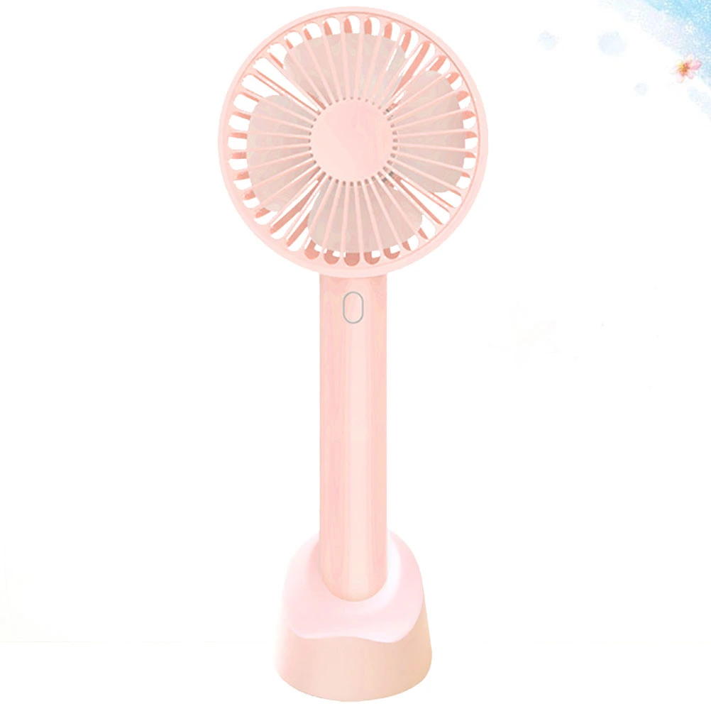 USB Handheld Fan Simple Air Fan Portable Charging Fan Mini Cooling Fan for Outdoor Home Travel (Pink)