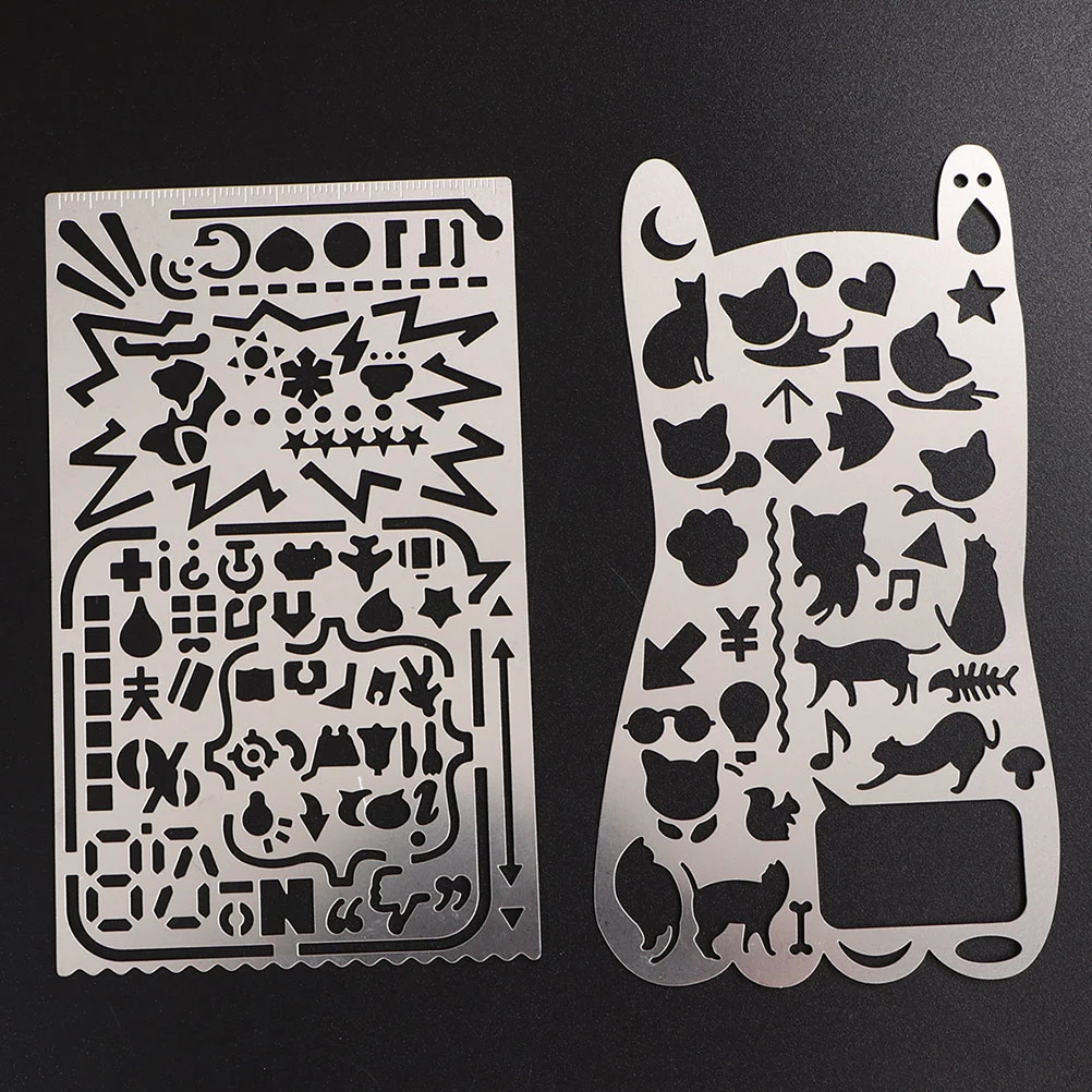 3 Pcs Metal Bookmark Stainless Steel Hollow Ruler for Diary Graffiti Drawing