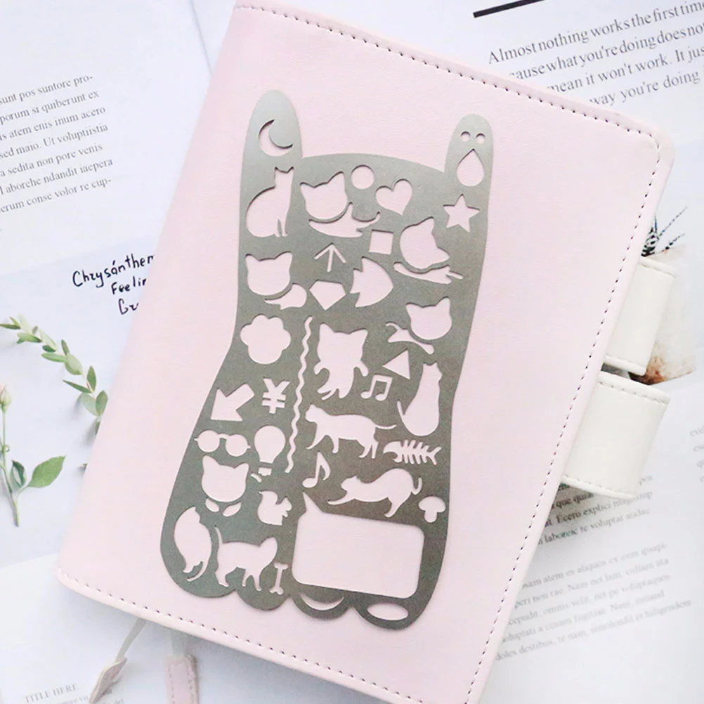 3 Pcs Metal Bookmark Stainless Steel Hollow Ruler for Diary Graffiti Drawing