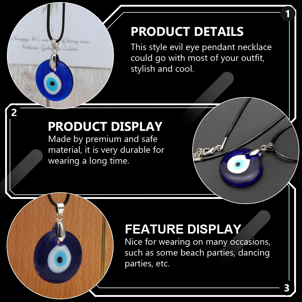 3pcs Fashion Male Necklace Decorative Vintage Necklace Evil Eye Themed Jewelry