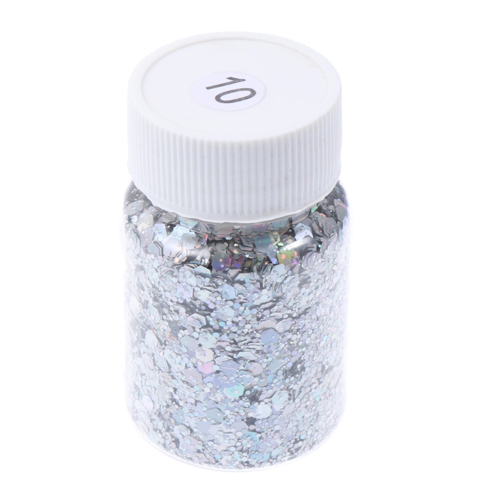 1 Bottle Silver Glitter Powder Shiny Sequins Nail Art Crafts Nail Decors Glitter Powders for Home Shop