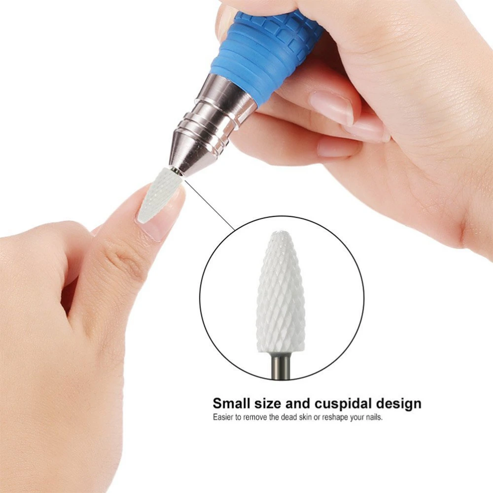 Ceramic Flame Bit Medium Electric Nail Drill Bit 3/32'' for Nail Art Machine Nail Art Salon Tool