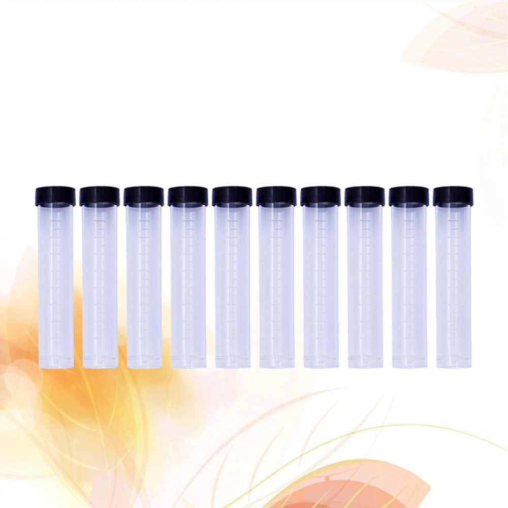 10pcs Transparent Sealed Tube Needle Holder Organizer Plastic Storage Bottle (11cm, 38#)