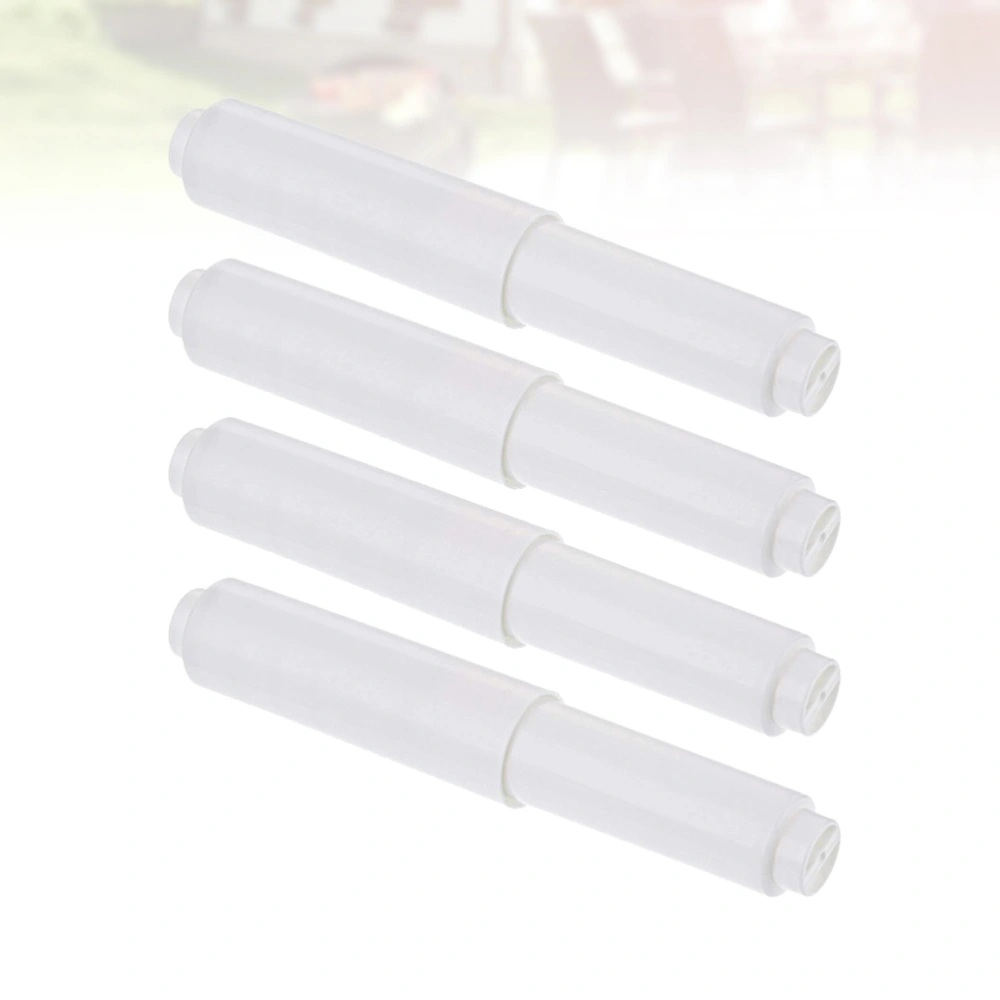 4pcs Bathroom Toilet Paper Towel Spring Coil Rod Paper Winder Holer Flexible (White)