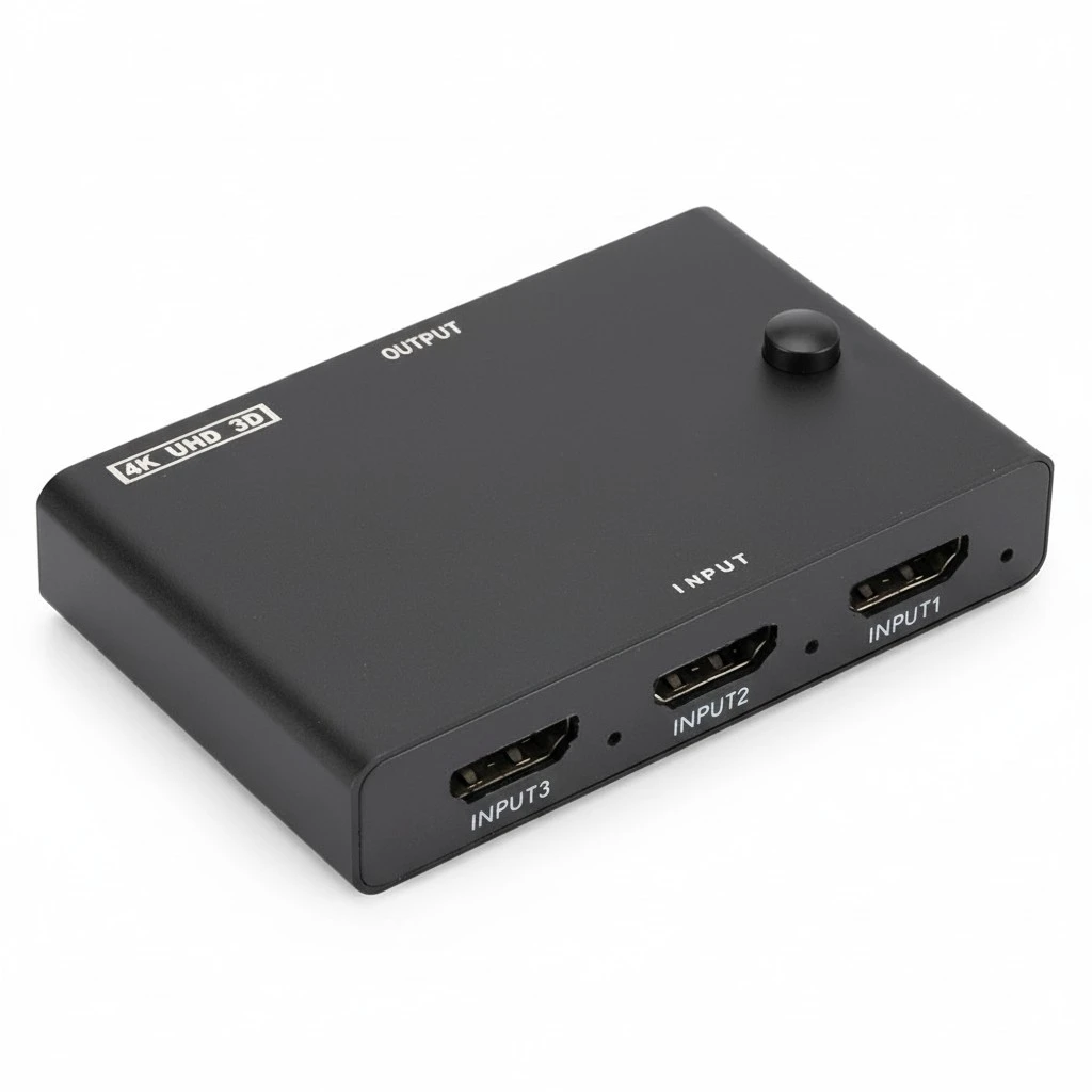 Video Selector Switcher 3 In 1 Out Switch for Monitor Game Console Set Top Box