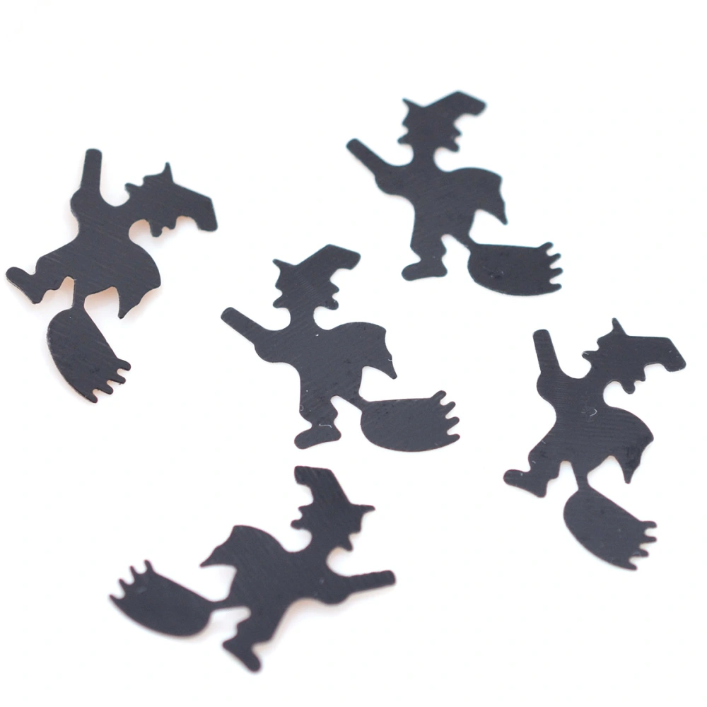 1 Pack 30g Spooky Paper Confetti Witch Cuttings Paper Cuttings Table Throwing Confetti for Halloween Party (Black)