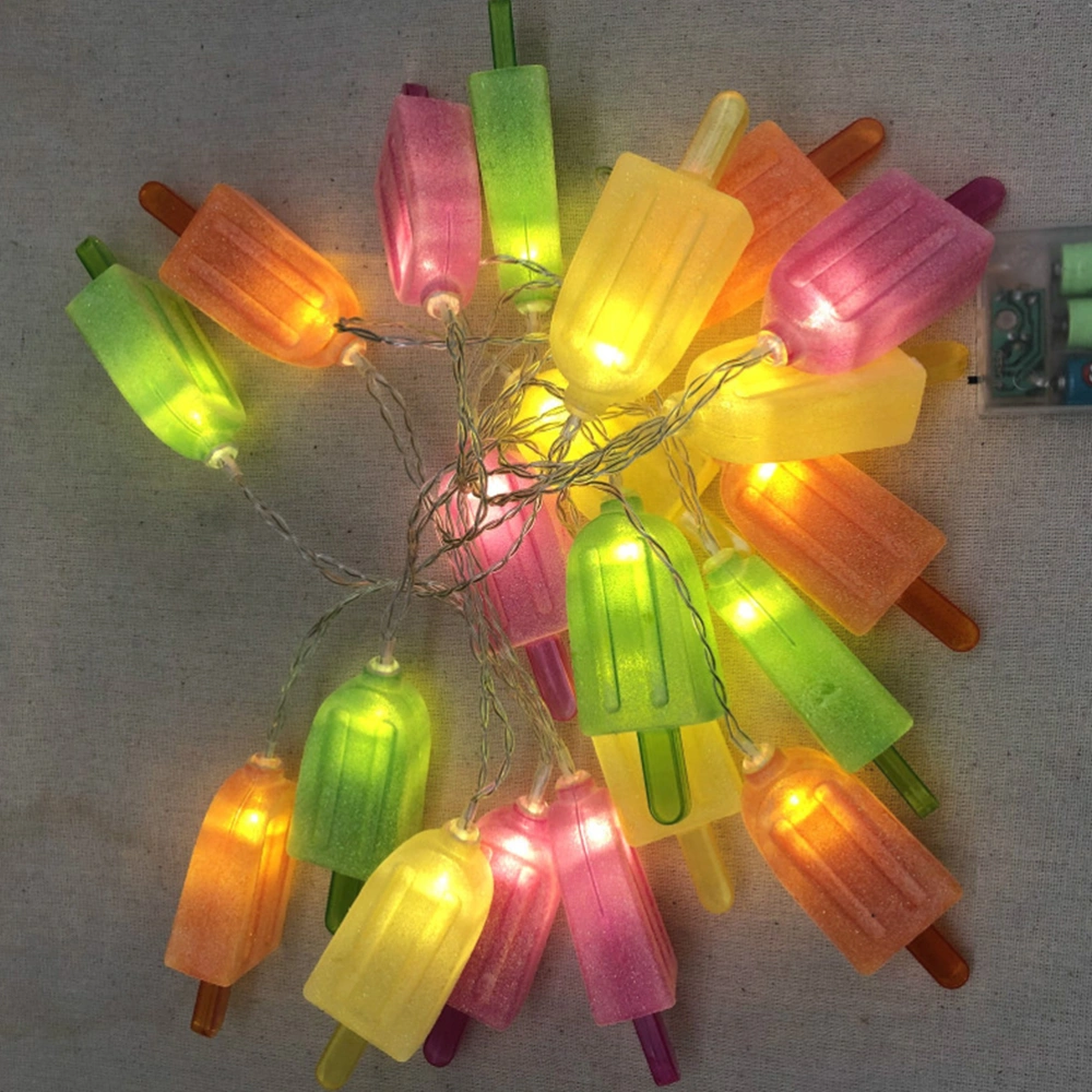 LED Ice Cream Shape String Light Battery Operated Light Hanging Decor 1.5M 10LED