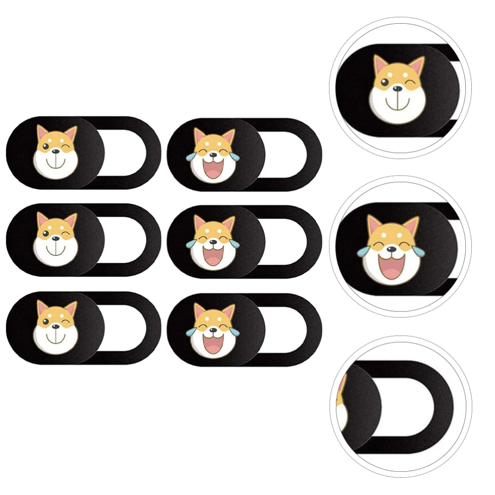 6Pcs Webcam Cover Slide Lovely Dog Pattern Web Camera Cover Blocker Decoration