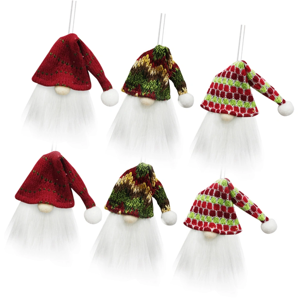 6pcs Hanging Gnome Doll Wine Bottle Cover Christmas Pendant Christmas Ornament