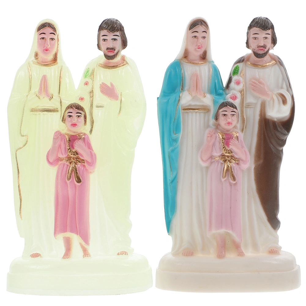 2Pcs Religious Desktop Ornament Plastic Home Decoration Chic Living Room Decor