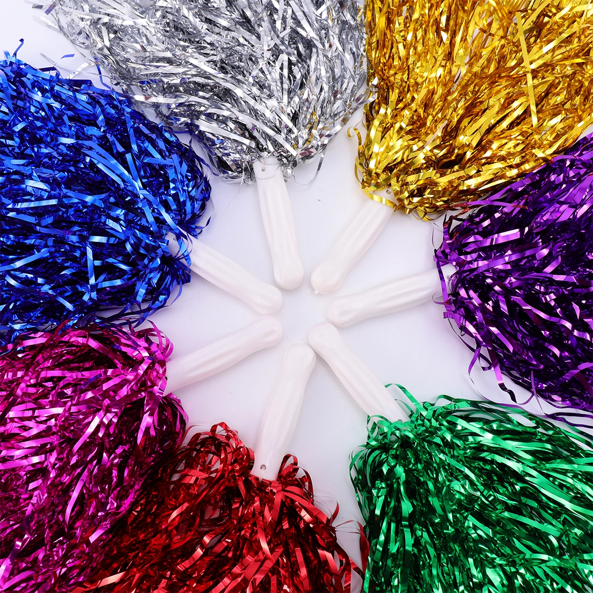 14pcs Cheerleaders Ball-Flower Aerobics School Sports Meet Ball-Flower Props Cheering Balls (Straight Hole, Mixed Color)